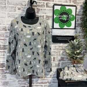 Family Pajamas sat Women's Gray with Black and Gold Accents